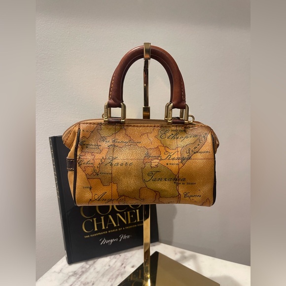 Alviero Martini Handbags - ALVIERO MARTINI Prima Classe Mini Boston Map Bag